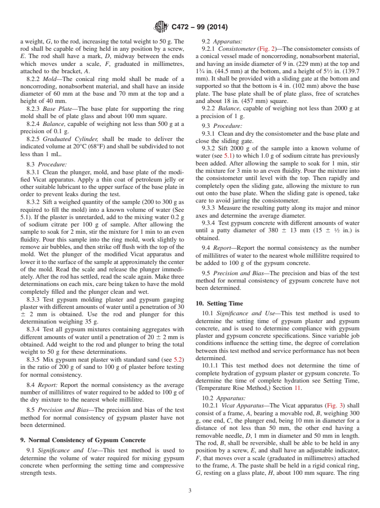 ASTM C472-99(2014) - Standard Test Methods for  Physical Testing of Gypsum, Gypsum Plasters and Gypsum Concrete