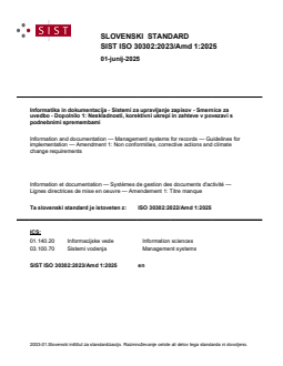 ISO 30302:2023/Amd 1:2025 - Page 1 preview