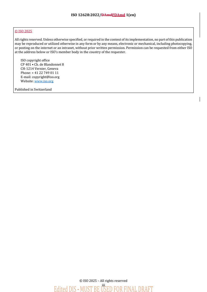 REDLINE ISO 12628:2022/FDAmd 1 - Thermal insulating products for building equipment and industrial installations — Determination of dimensions, squareness and linearity of preformed pipe insulation — Amendment 1
Released:27. 02. 2025