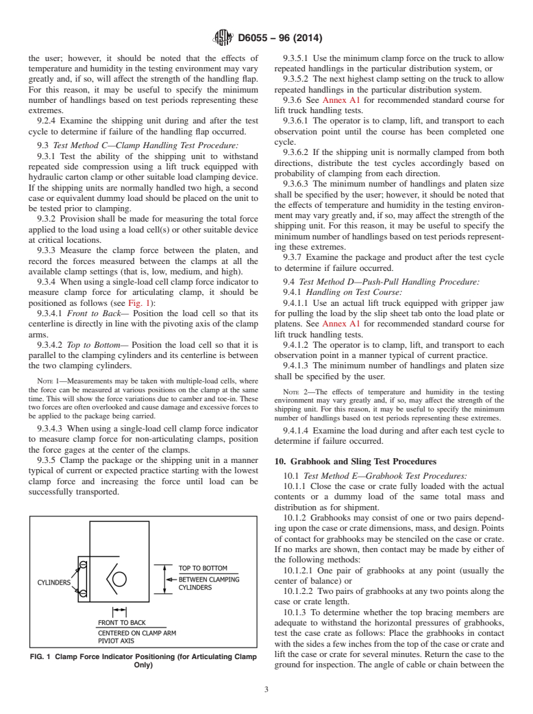 ASTM D6055-96(2014) - Standard Test Methods for  Mechanical Handling of Unitized Loads and Large Shipping Cases  and Crates