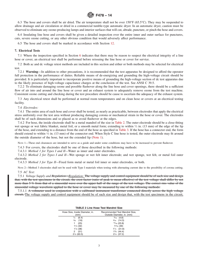 REDLINE ASTM F478-14 - Standard Specification for  In-Service Care of Insulating Line Hose and Covers