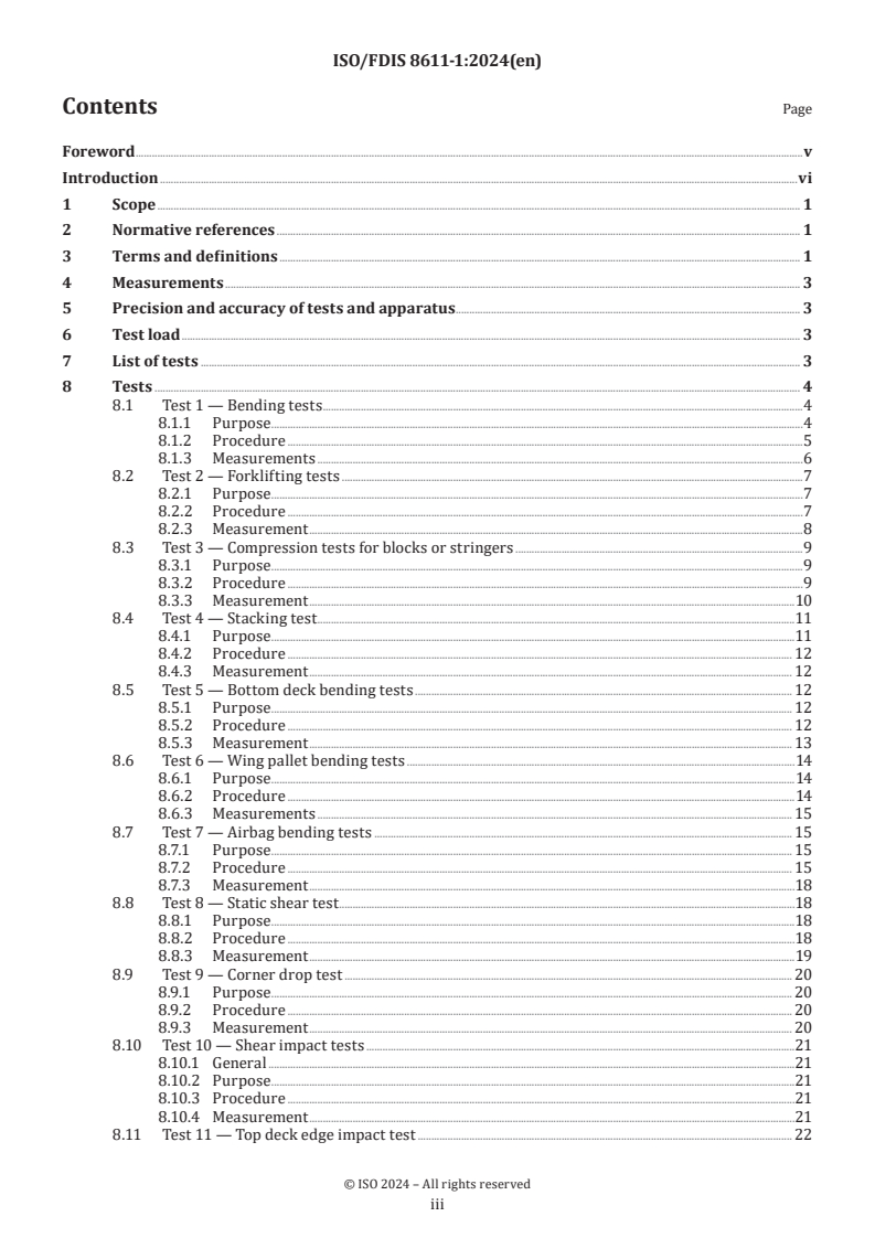 ISO/FDIS 8611-1 - Pallets for materials handling — Flat pallets — Part 1: Test methods
Released:11/22/2024