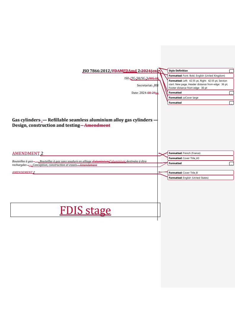 ISO 7866:2012/FDAmd 2 - Gas cylinders — Refillable seamless aluminium ...