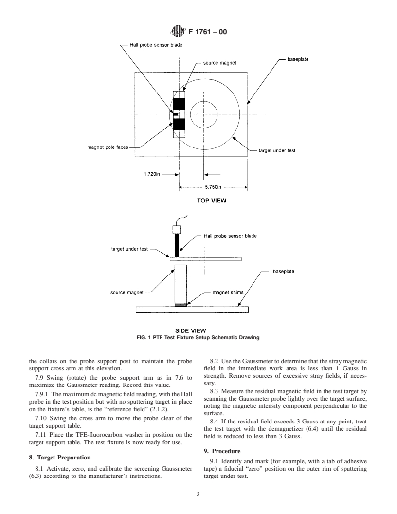 ASTM F1761-00 - Standard Test Method for Pass Through Flux of Circular Magnetic Sputtering Targets