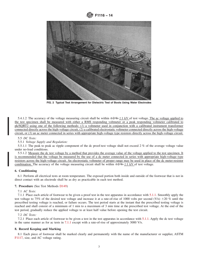 REDLINE ASTM F1116-14 - Standard Test Method for  Determining Dielectric Strength of Dielectric Footwear