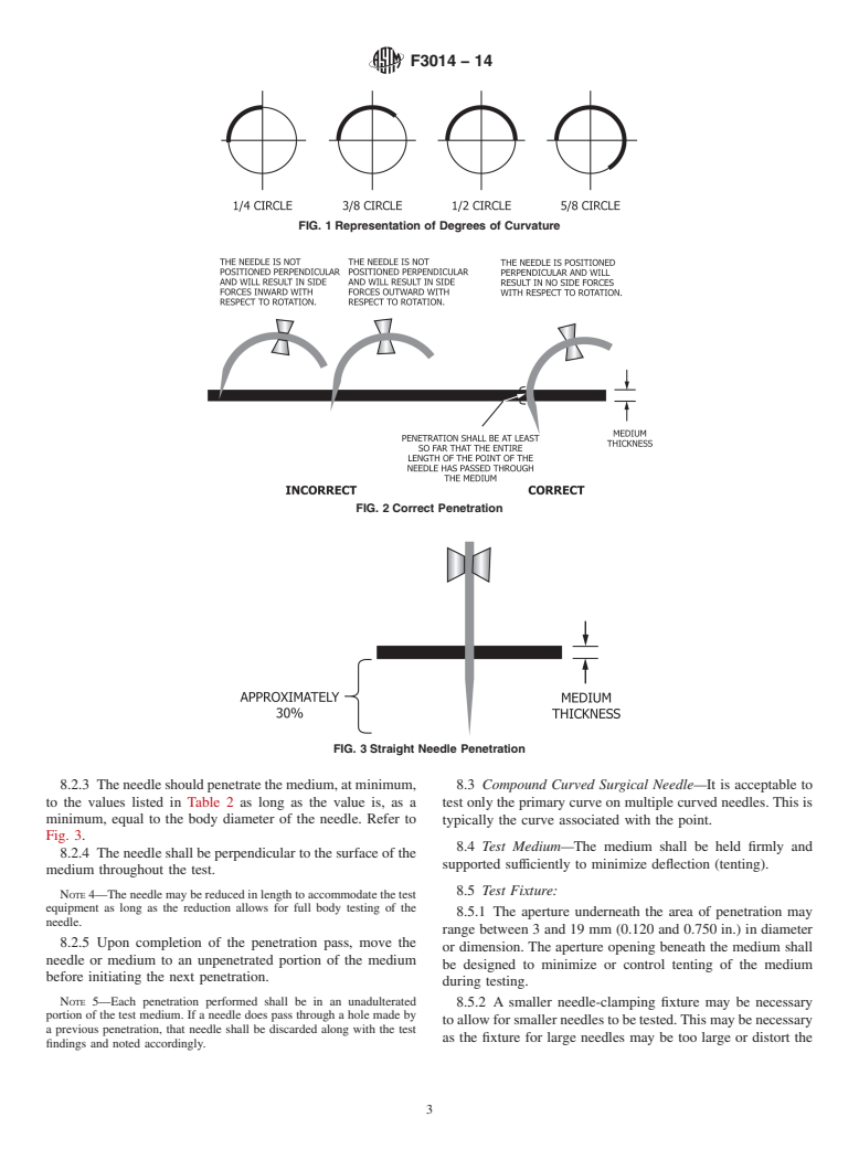 ASTM F3014-14 - Standard Test Method for Penetration Testing of Needles Used in Surgical Sutures (Withdrawn 2023)