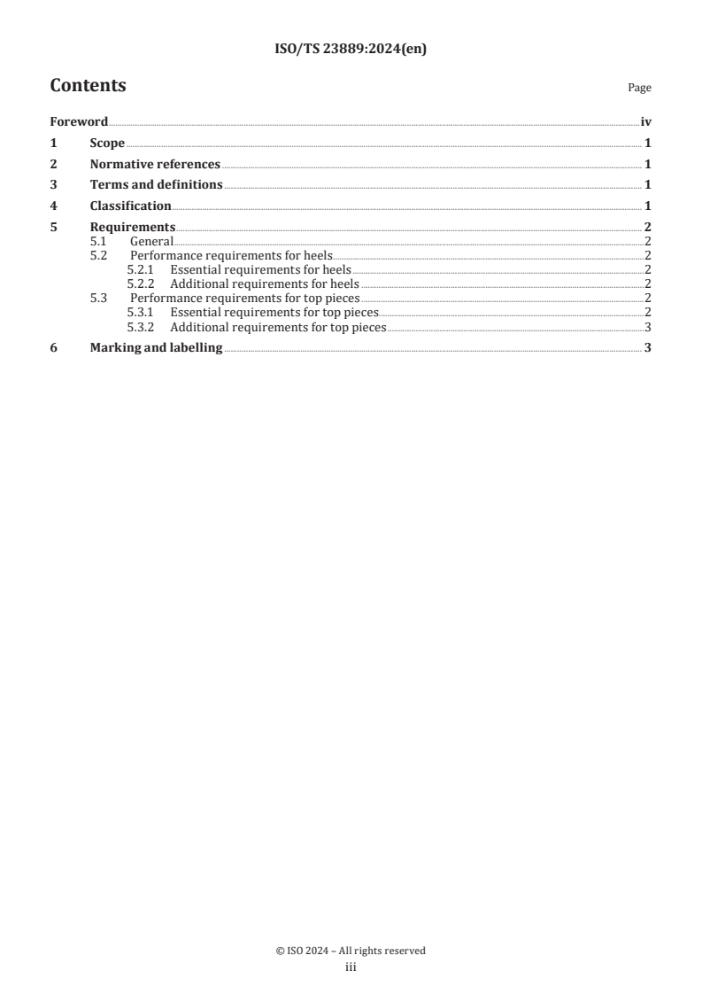 ISO/TS 23889:2024 - Footwear — Performance requirements for components for footwear — Heels and top pieces
Released:12/3/2024