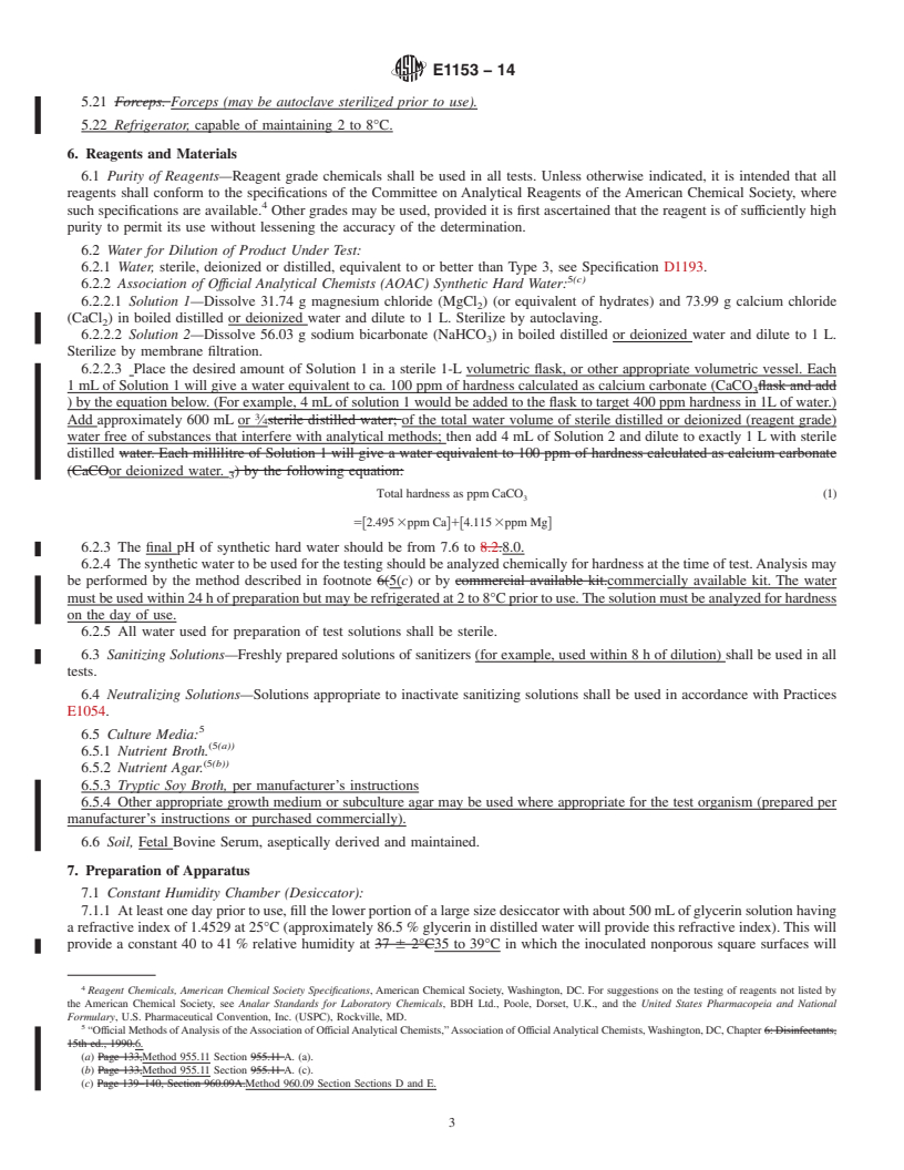 REDLINE ASTM E1153-14 - Standard Test Method for  Efficacy of Sanitizers Recommended for Inanimate, Hard, Nonporous  Non-Food Contact Surfaces