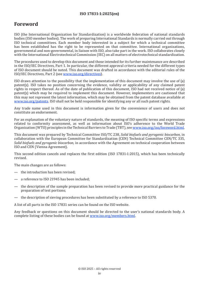 ISO 17831-1:2025 ISO 17831-1:2025 - Solid biofuels — Determination of mechanical durability of pellets and briquettes — Part 1: Pellets
Released:21. 03. 2025 - Page 4 preview