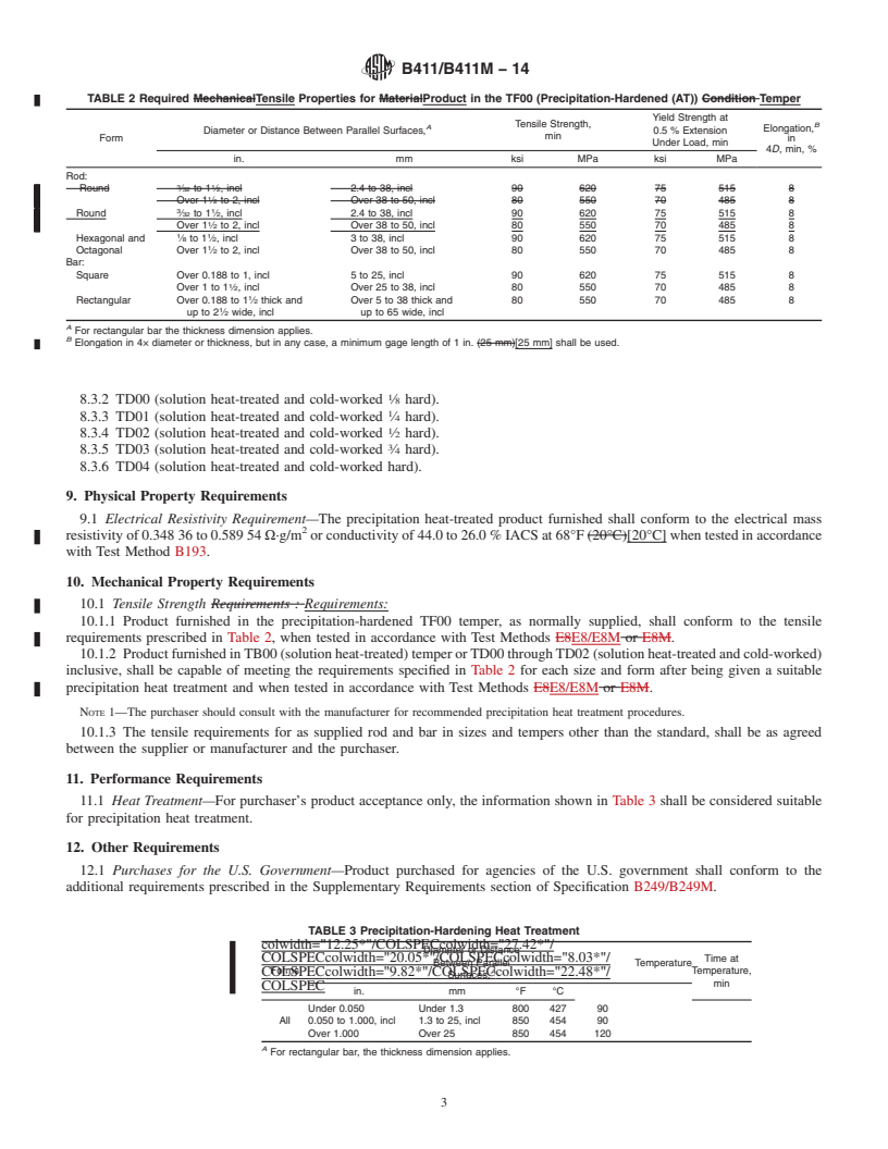 REDLINE ASTM B411/B411M-14 - Standard Specification for Copper-Nickel-Silicon Alloy Rod and Bar