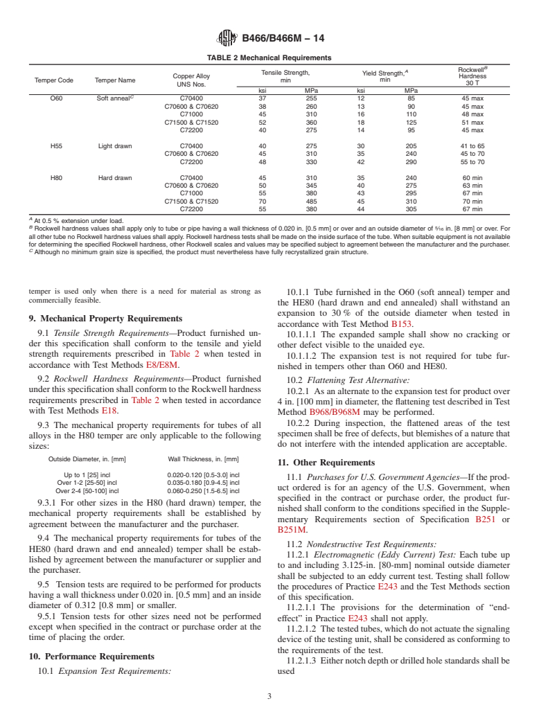 ASTM B466/B466M-14 - Standard Specification for Seamless Copper-Nickel Pipe and Tube