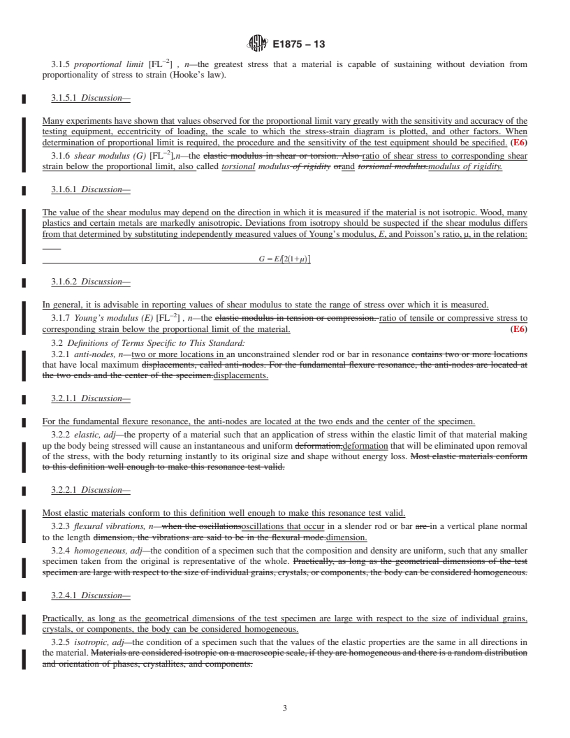 REDLINE ASTM E1875-13 - Standard Test Method for Dynamic Young's Modulus, Shear Modulus, and Poisson's Ratio by Sonic Resonance