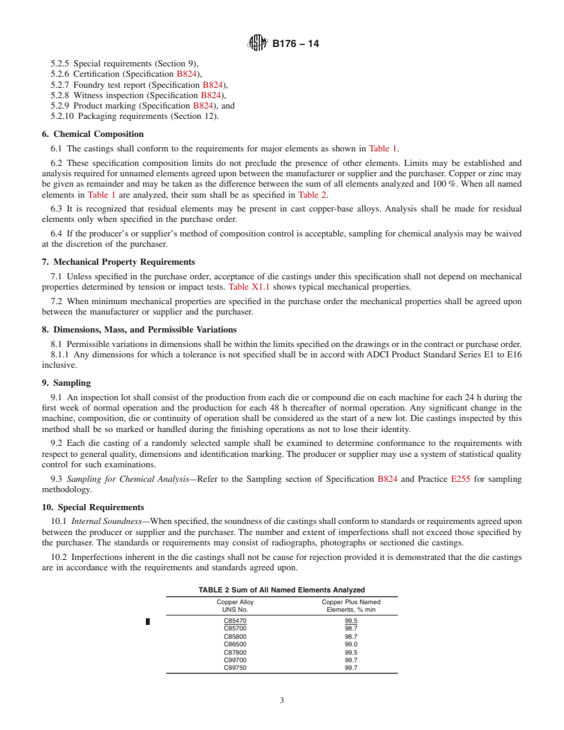 REDLINE ASTM B176-14 - Standard Specification for  Copper-Alloy Die Castings