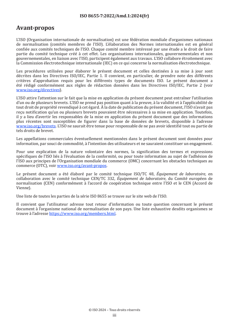 ISO 8655-7:2022/Amd 1:2024 - Appareils volumétriques à piston — Partie 7: Modes opératoires de mesure alternatifs pour la détermination de volumes — Amendement 1
Released:12/12/2024