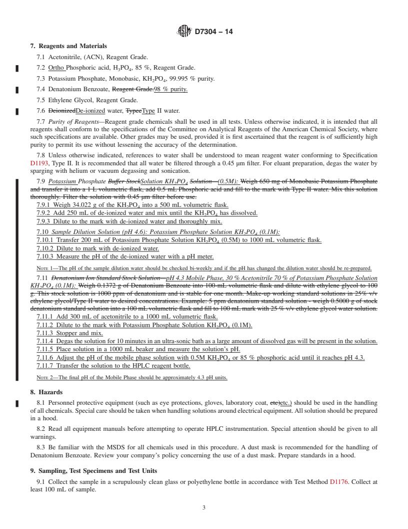 REDLINE ASTM D7304-14 - Standard Test Method for Determination of Denatonium Ion in Engine Coolant by HPLC