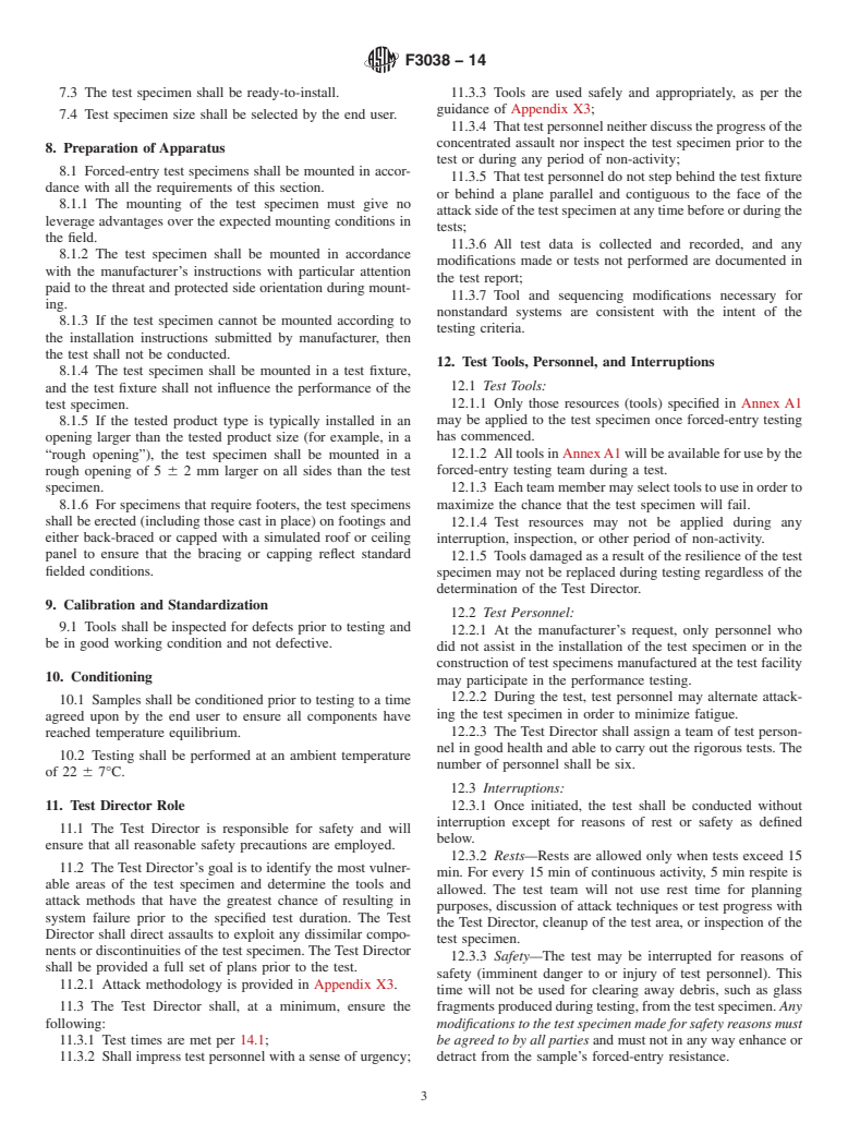 ASTM F3038-14 - Standard Test Method for Timed Evaluation of Forced-Entry-Resistant Systems