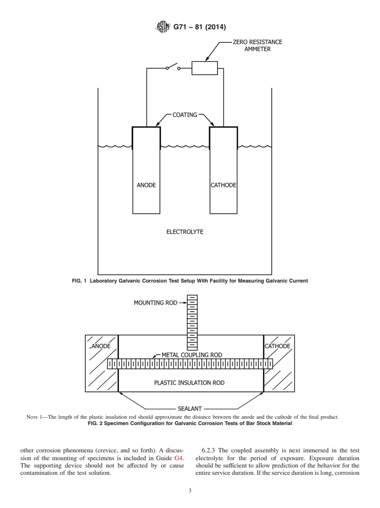 ASTM G71-81(2014) - Standard Guide for  Conducting and Evaluating Galvanic Corrosion Tests in Electrolytes