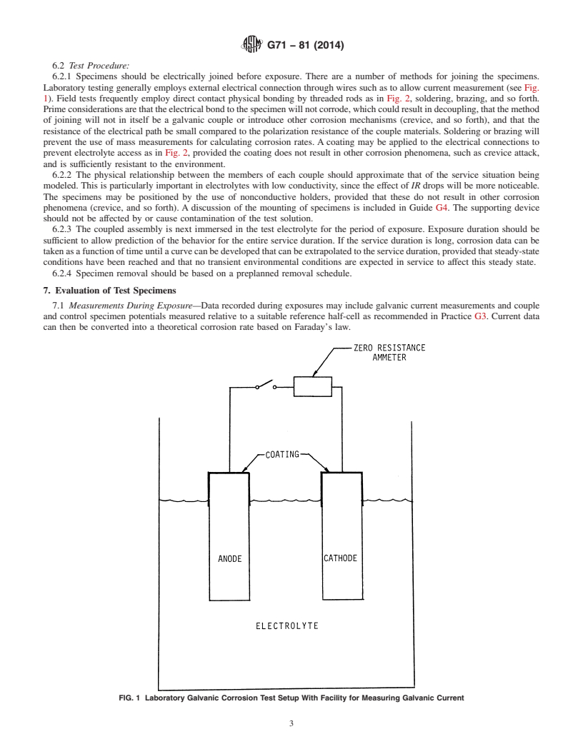 REDLINE ASTM G71-81(2014) - Standard Guide for  Conducting and Evaluating Galvanic Corrosion Tests in Electrolytes