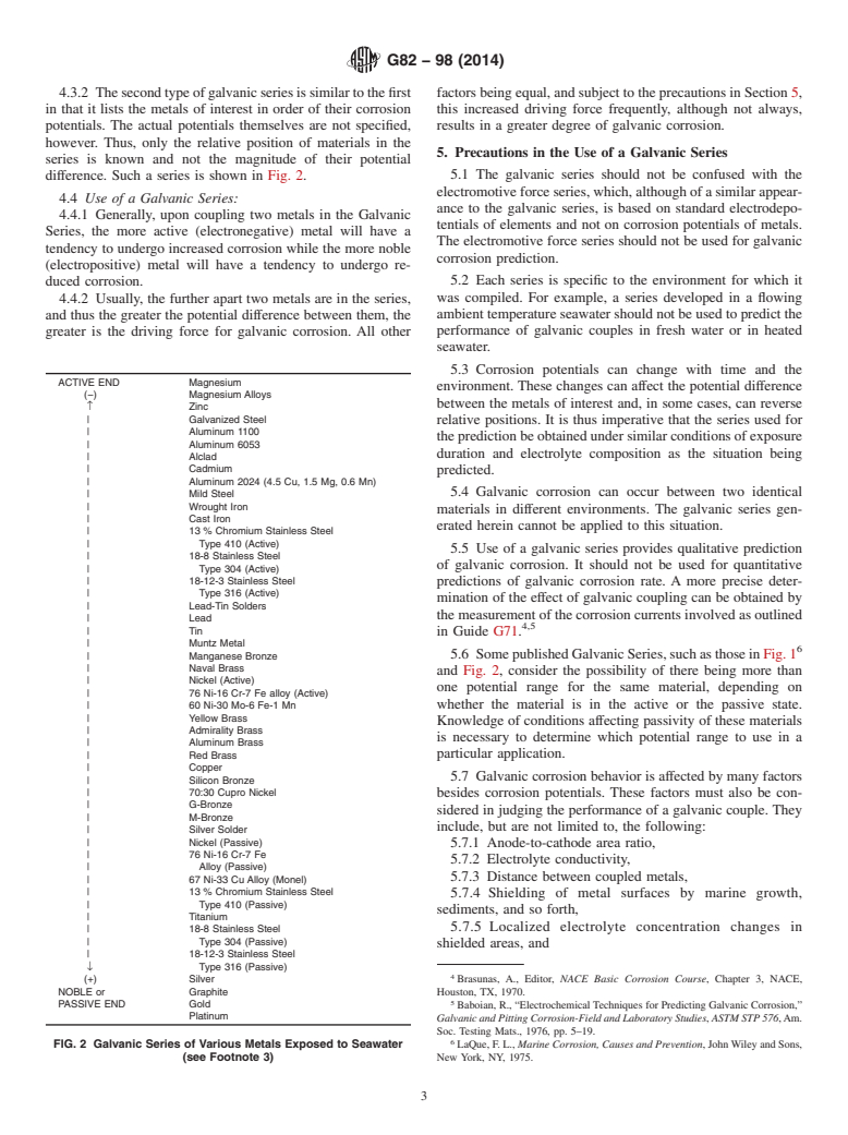 ASTM G82-98(2014) - Standard Guide for  Development and Use of a Galvanic Series for Predicting Galvanic  Corrosion Performance