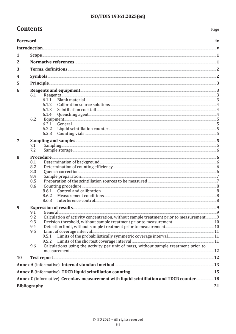 ISO/FDIS 19361 - Measurement of radioactivity — Determination of beta emitters activities — Test method using liquid scintillation counting
Released:11. 04. 2025