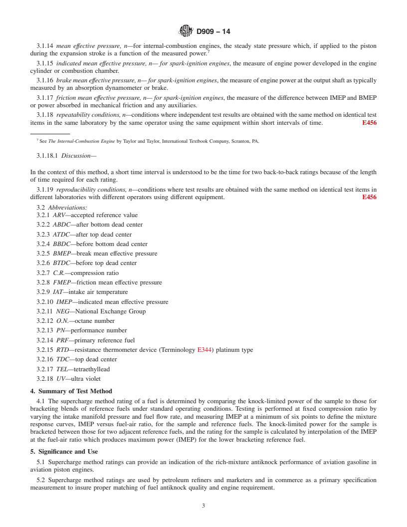 REDLINE ASTM D909-14 - Standard Test Method for Supercharge Rating of Spark-Ignition Aviation Gasoline