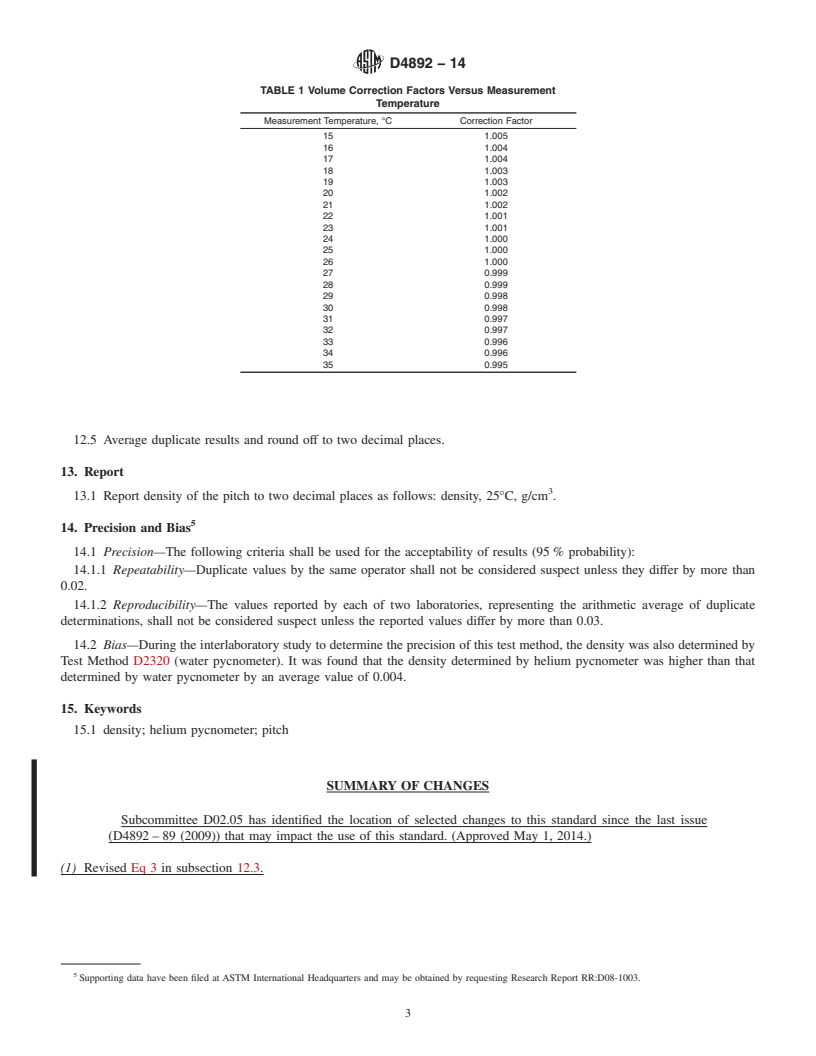 REDLINE ASTM D4892-14 - Standard Test Method for  Density of Solid Pitch &#40;Helium Pycnometer Method&#41;