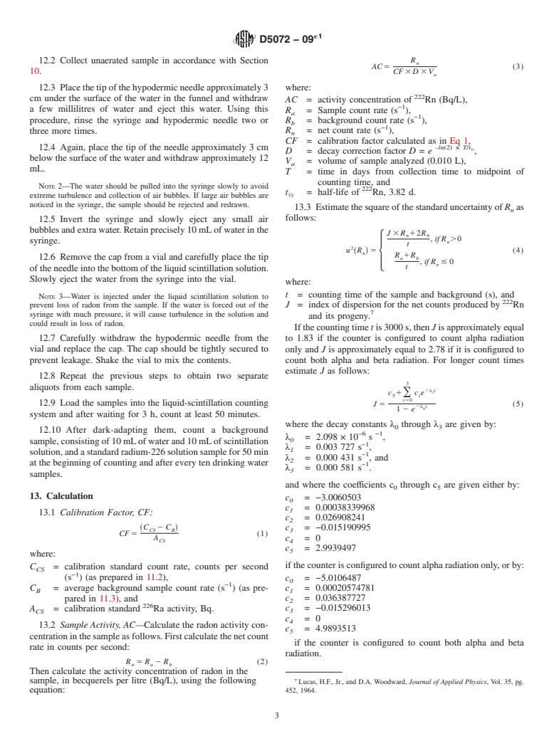 ASTM D5072-09e1 - Standard Test Method for  Radon in Drinking Water