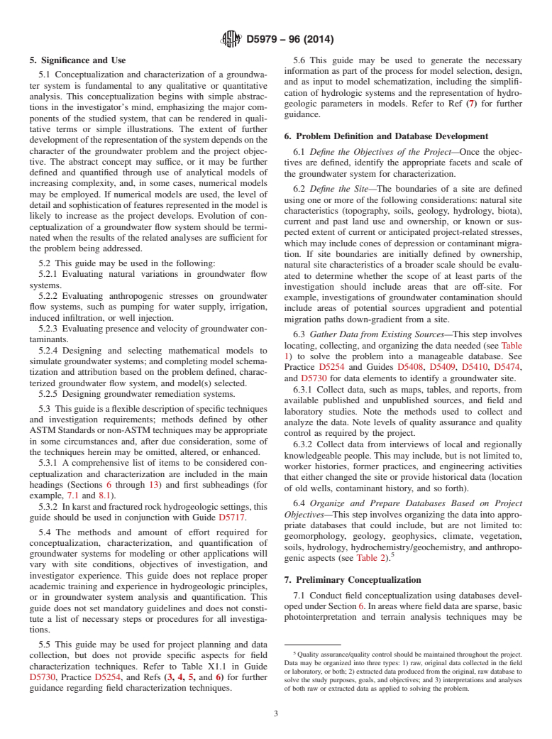 ASTM D5979-96(2014) - Standard Guide for  Conceptualization and Characterization of Groundwater Systems