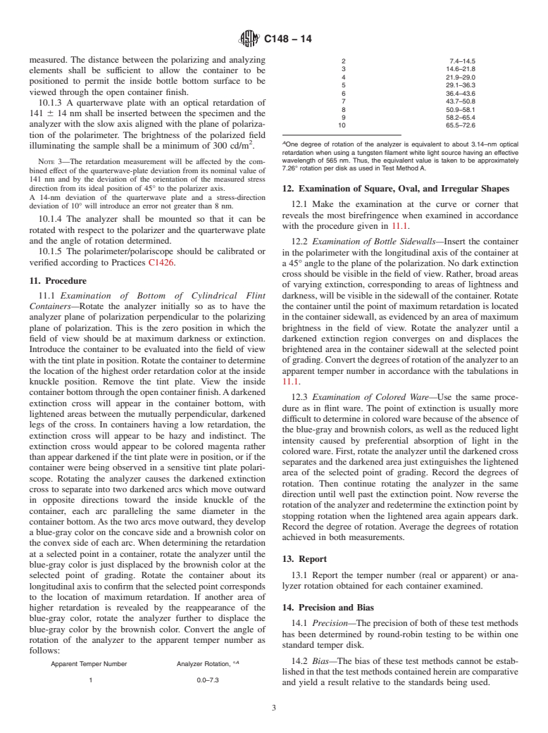 ASTM C148-14 - Standard Test Methods for  Polariscopic Examination of Glass Containers