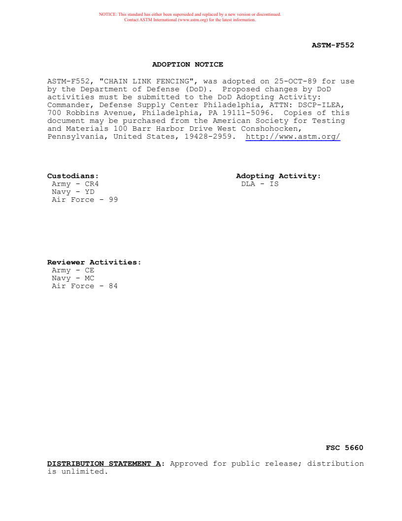 ASTM F552-01 - Standard Terminology Relating to Chain Link Fencing