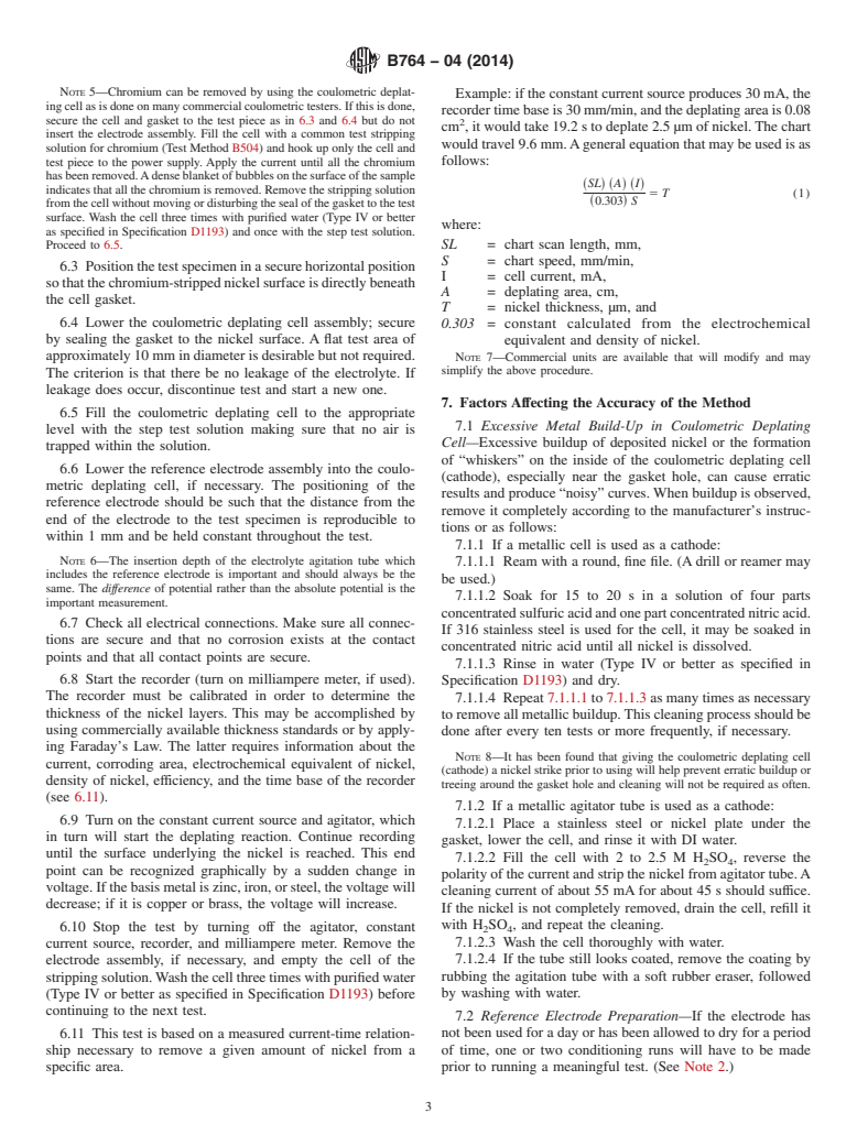 ASTM B764-04(2014) - Standard Test Method for  Simultaneous Thickness and Electrode Potential Determination   of Individual Layers in Multilayer Nickel Deposit &#40;STEP Test&#41;