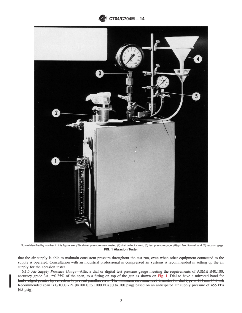 REDLINE ASTM C704/C704M-14 - Standard Test Method for  Abrasion Resistance of Refractory Materials at Room Temperature