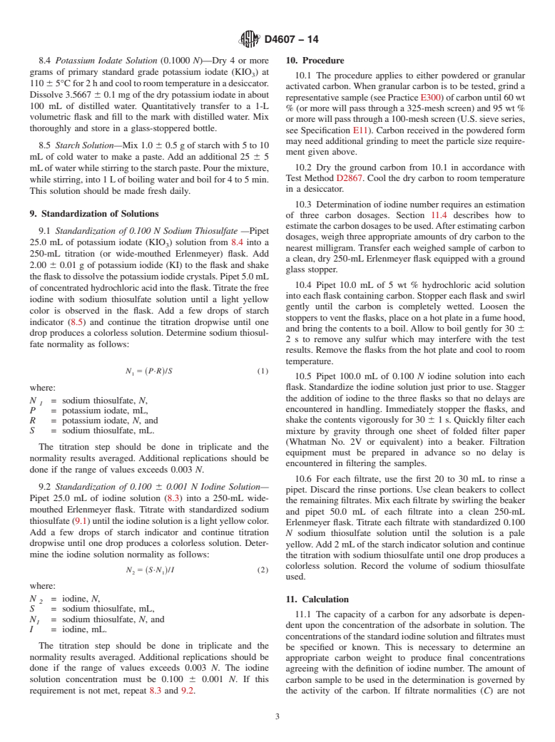 ASTM D4607-14 - Standard Test Method for  Determination of Iodine Number of Activated Carbon