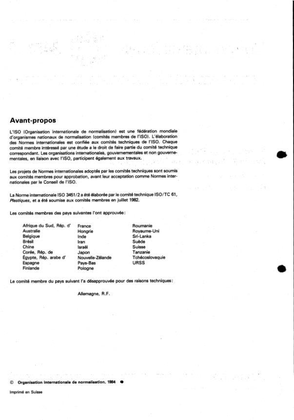 ISO 3451-2:1984 ISO 3451-2:1984 - Plastiques -- Détermination du taux de cendres - Page 2 preview
