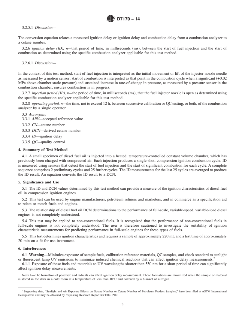 REDLINE ASTM D7170-14 - Standard Test Method for Determination of Derived Cetane Number &#40;DCN&#41; of Diesel Fuel  Oils&mdash;Fixed Range Injection Period, Constant Volume Combustion  Chamber Method