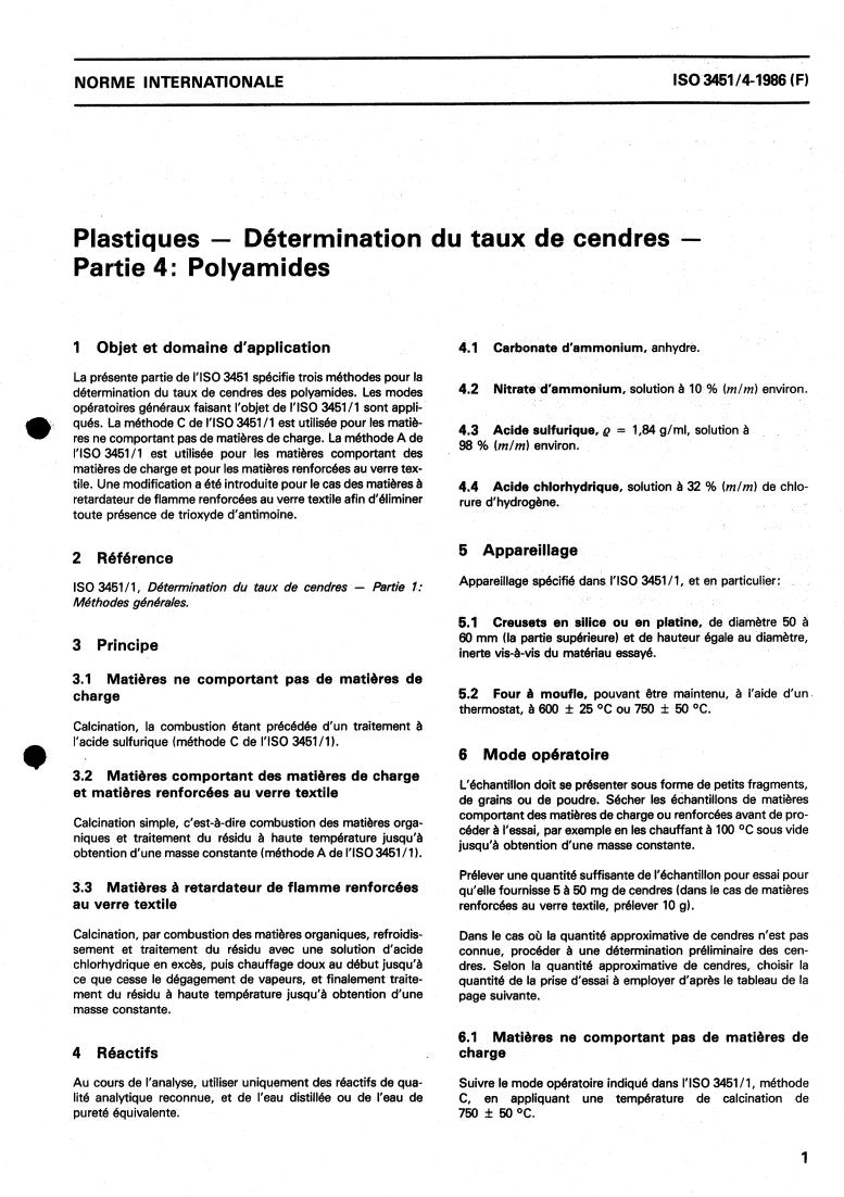 ISO 3451-4:1986 - Plastics — Determination of ash — Part 4: Polyamides
Released:8/28/1986