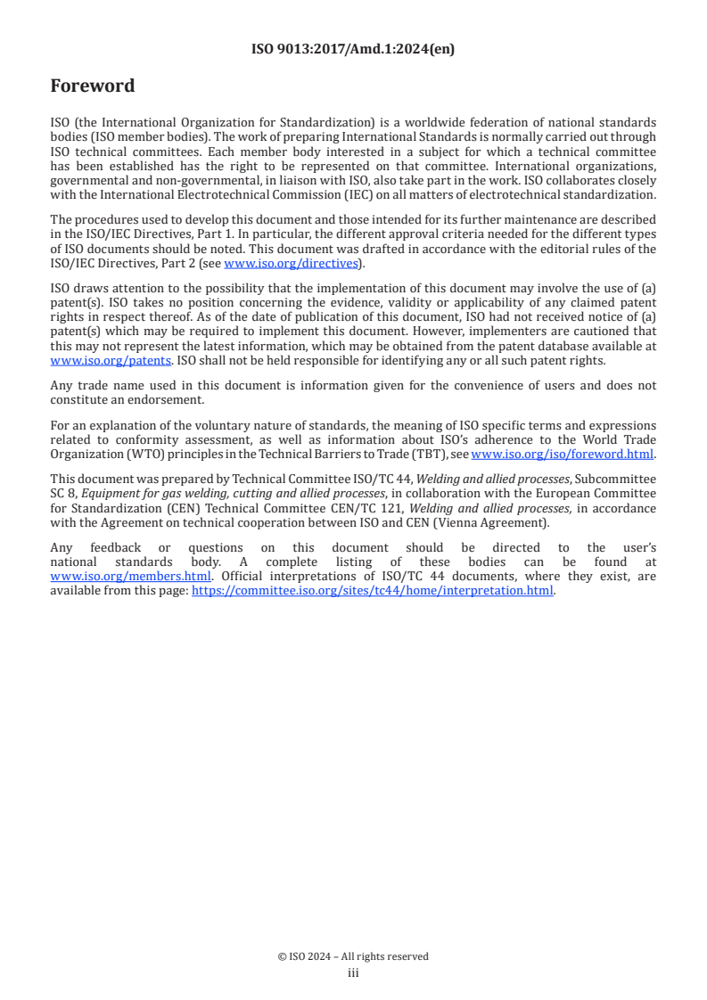 ISO 9013:2017/Amd 1:2024 - Thermal cutting — Classification of thermal cuts — Geometrical product specification and quality tolerances — Amendment 1
Released:13. 09. 2024