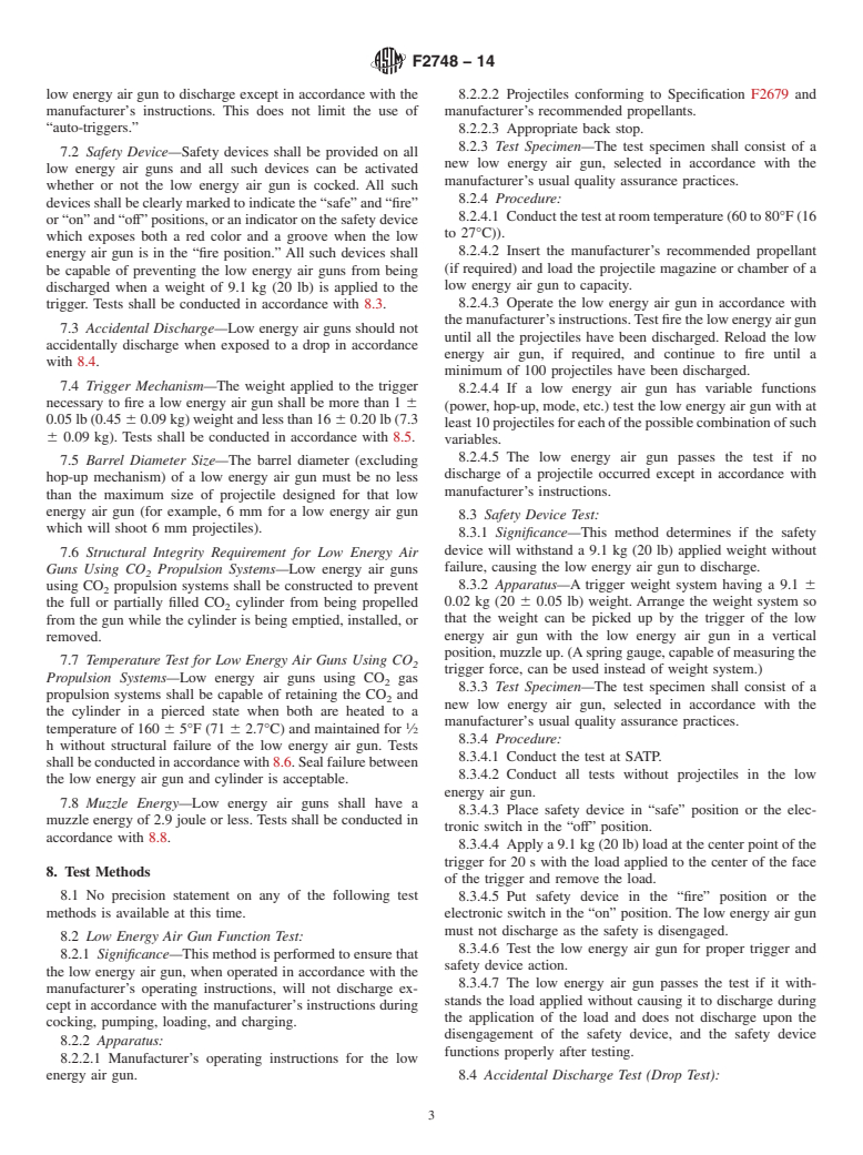 ASTM F2748-14 - Standard Specification for  Low Energy Air Guns