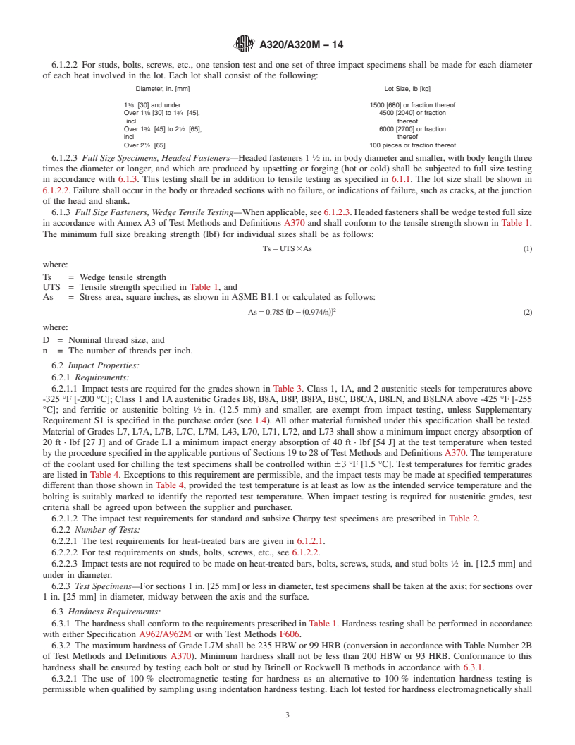 REDLINE ASTM A320/A320M-14 - Standard Specification for  Alloy-Steel and Stainless Steel Bolting for Low-Temperature  Service