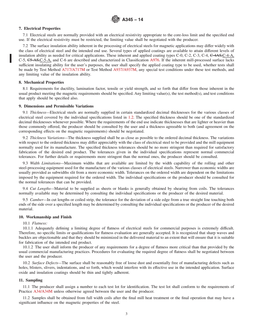 REDLINE ASTM A345-14 - Standard Specification for  Flat-Rolled Electrical Steels for Magnetic Applications