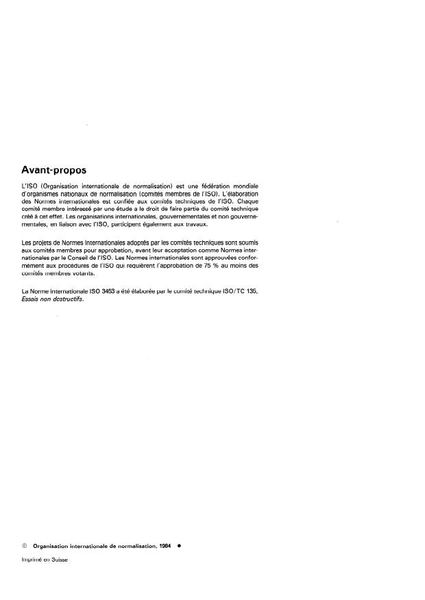 ISO 3453:1984 ISO 3453:1984 - Essais non destructifs -- Contrôle par ressuage -- Moyens de vérification - Page 2 preview