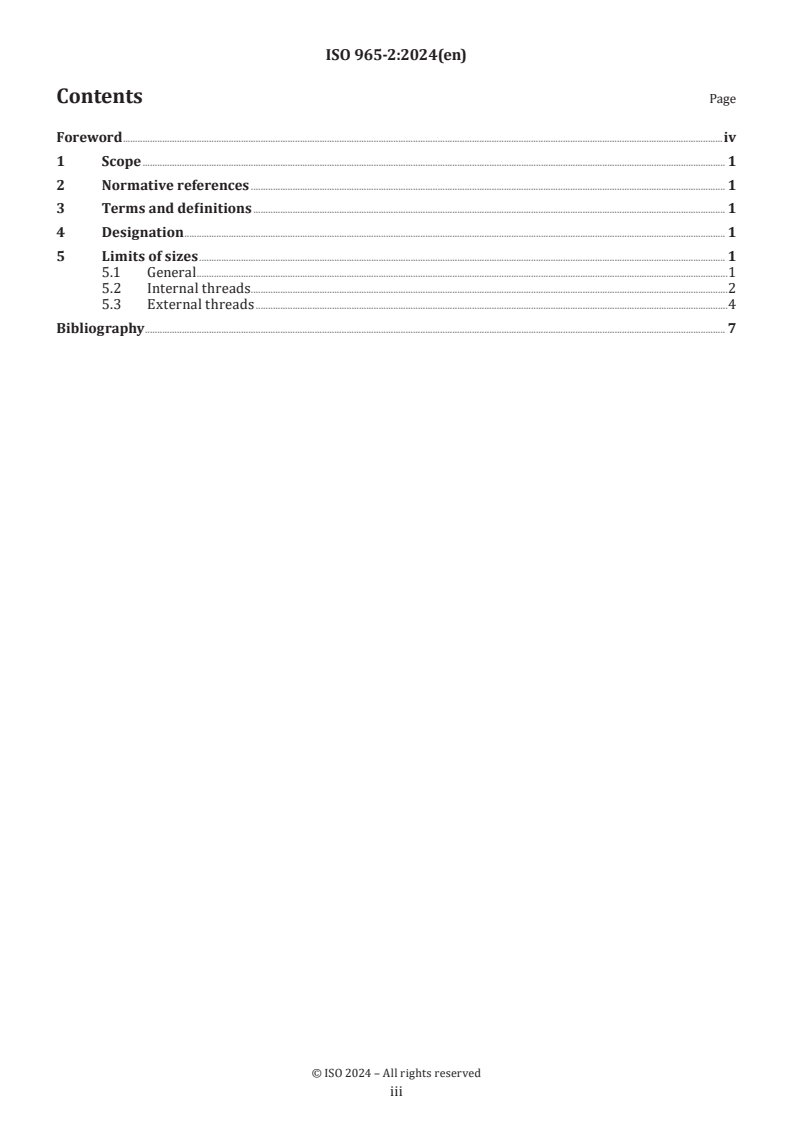 ISO 965-2:2024 - ISO general purpose metric screw threads — Tolerances — Part 2: Limits of sizes for internal and external threads (tolerance classes 6H and 6g for M1,6 to M100 and 5H and 6h for M1 to M1,4)
Released:11/15/2024