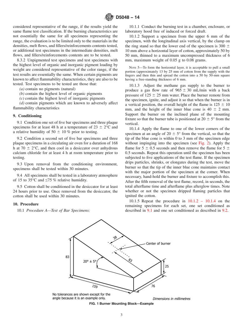 ASTM D5048-14 - Standard Test Method for  Measuring the Comparative Burning Characteristics and Resistance  to Burn-Through of Solid Plastics Using a 125-mm Flame