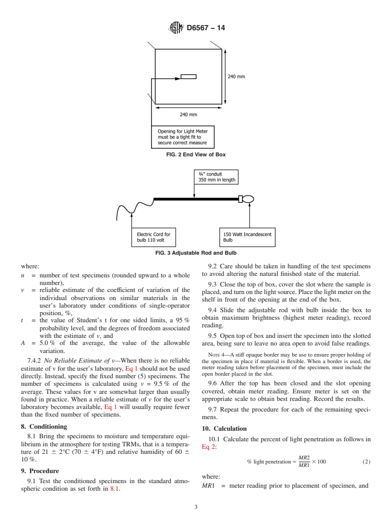 ASTM D6567-14 - Standard Test Method for  Measuring the Light Penetration of a Turf Reinforcement Mat  &#40;TRM&#41;