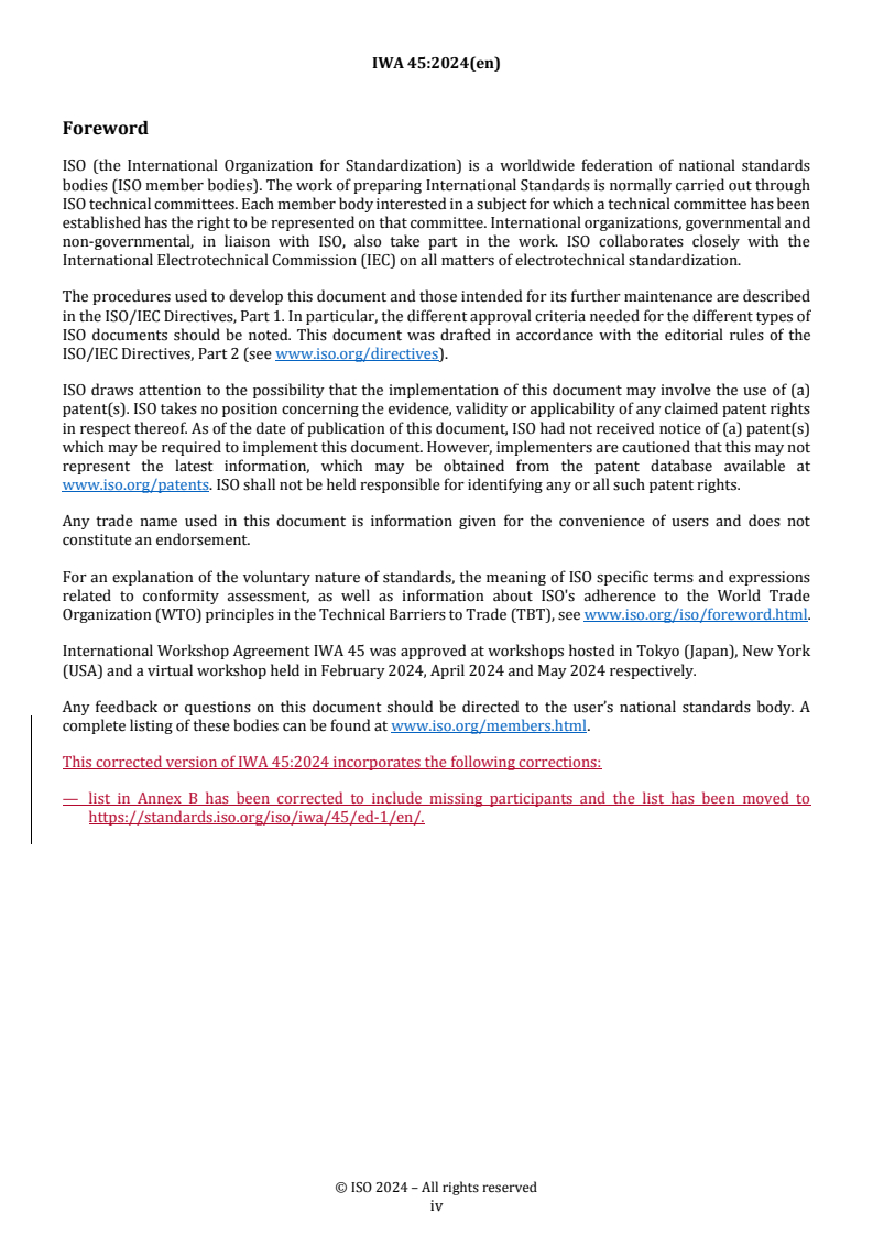IWA 45:2024 REDLINE IWA 45:2024 - Sustainable critical mineral supply chains
Released:11/25/2024 - Page 4 preview