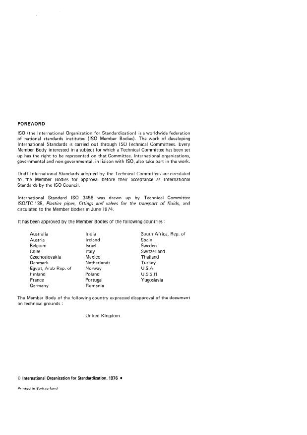 ISO 3458:1976 ISO 3458:1976 - Assembled joints between fittings and polyethylene (PE) pressure pipes -- Test of leakproofness under internal pressure - Page 2 preview