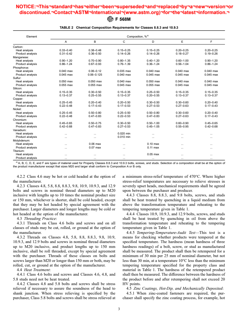 ASTM F568M-98 - Standard Specification for Carbon and Alloy Steel Externally Threaded Metric Fasteners