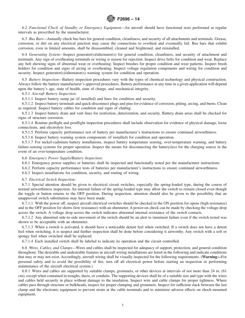 REDLINE ASTM F2696-14 - Standard Practice for  Inspection of Aircraft Electrical Wiring Systems