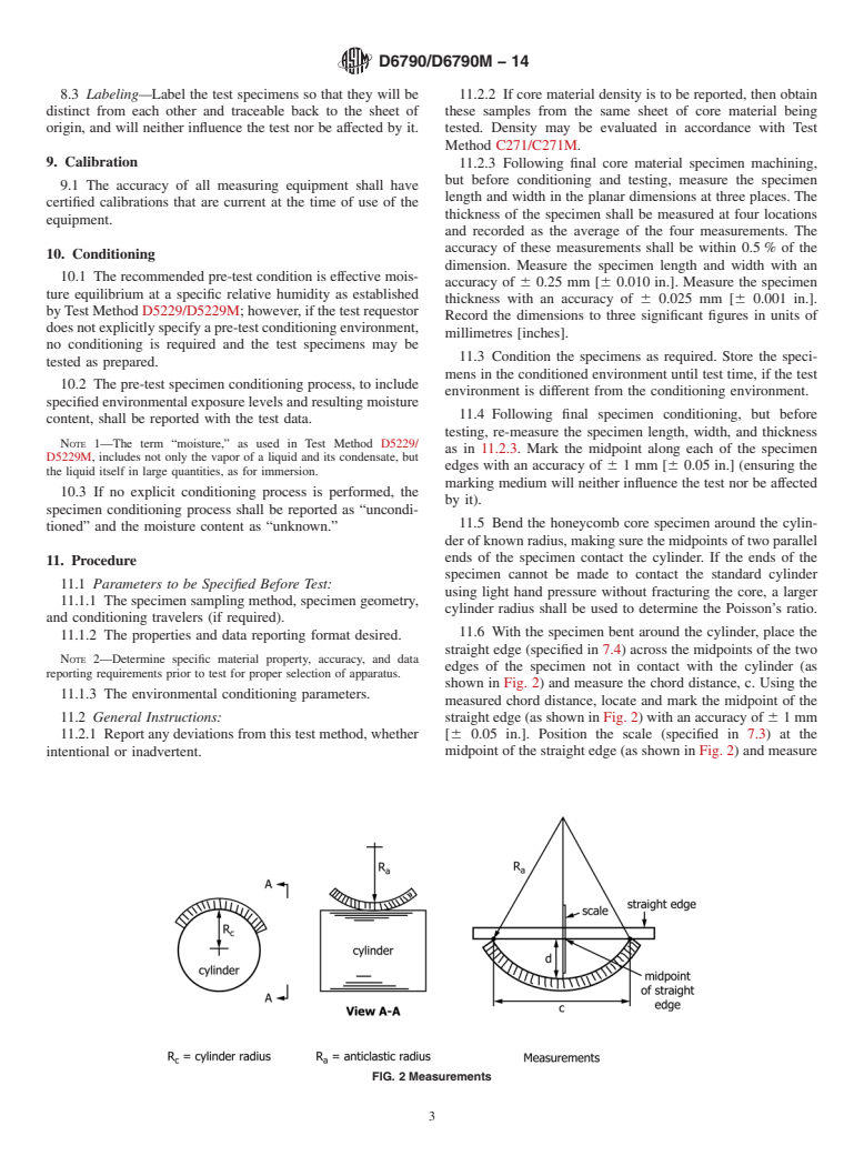 ASTM D6790/D6790M-14 - Standard Test Method for Determining Poisson's Ratio of Honeycomb Cores