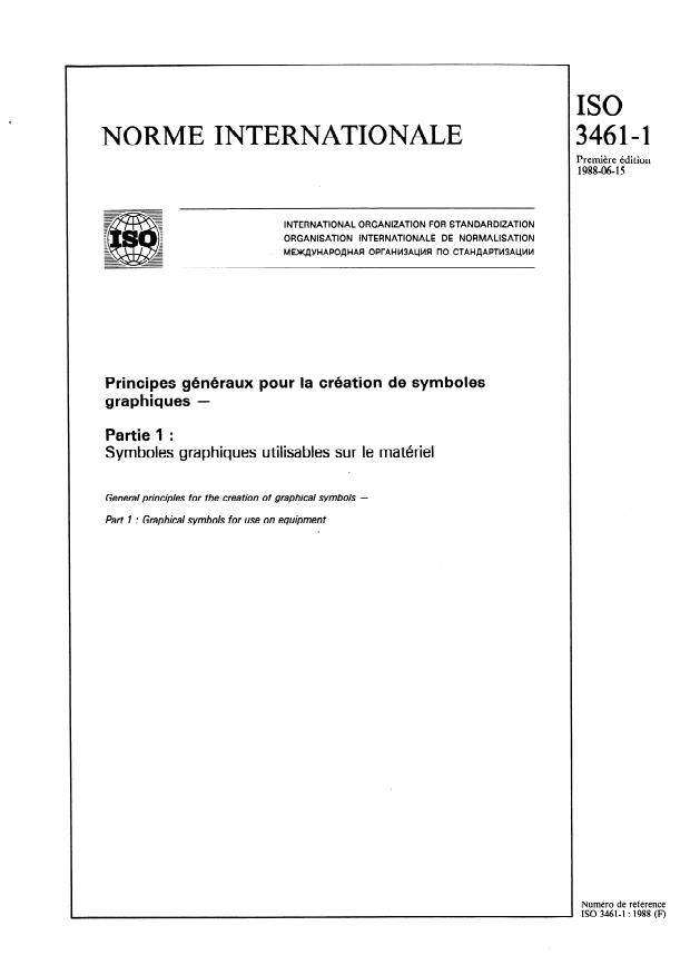 ISO 3461-1:1988 - Principes généraux pour la création de symboles graphiques